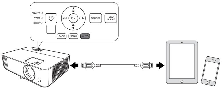 BENQ TH585 - Contrôle de votre appareil intelligent avec le bouton AUTO - 1