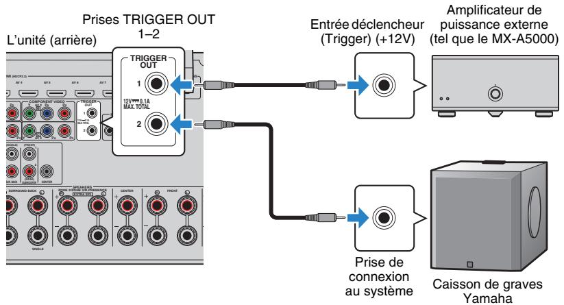 PNI RXA3050 TITANE - Raccordement d'un appareil compatible avec la fonction de déclencheur - 1
