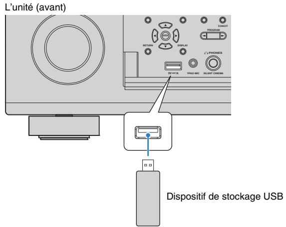 PNI RXA3050 TITANE - Raccordez le dispositif de stockage USB à la prise USB. - 1