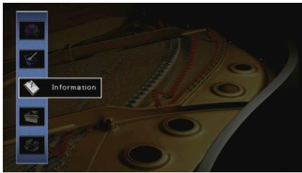 PNI RXA3050 TITANE - Consultation des informations relatives à l'unité (menu information) - 1