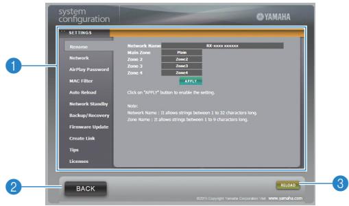 PNI RXA3050 TITANE - Écran de réglages - 1