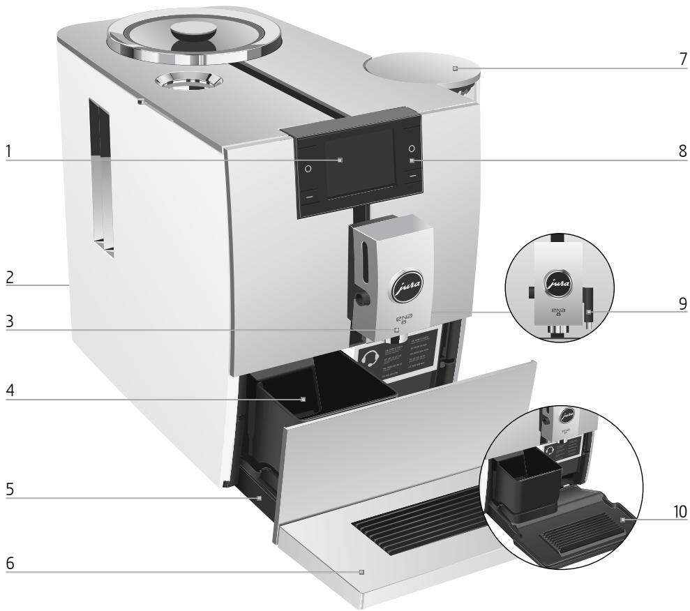 DARTY JURAEXPRESSO BROYEURENA 8 NORDICWHITE - Éléments de commande - 1