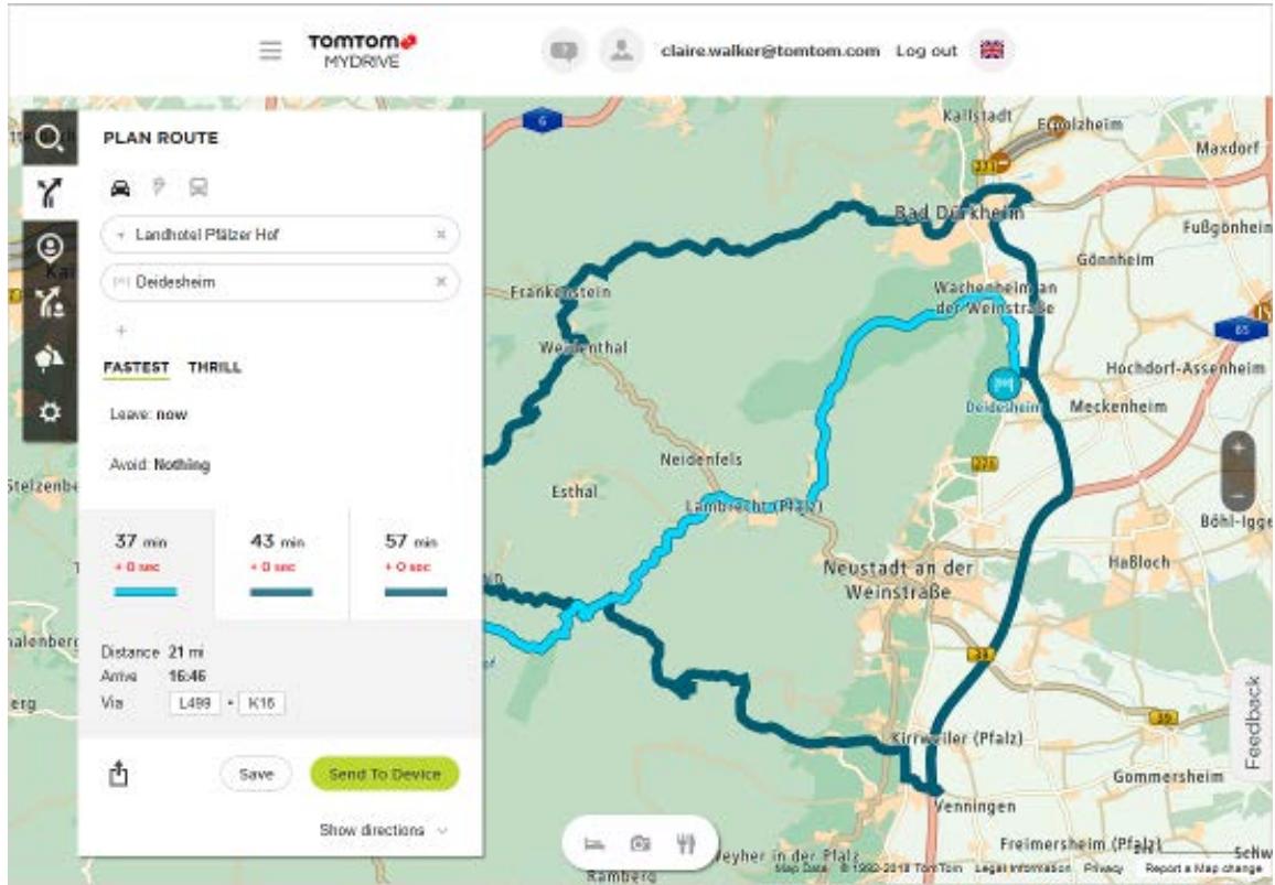 TOMTOM GPSGOESSENTIAL5 - Planifier un parcours vers un arrêt - 4