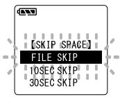 OLYMPUS DS2 - Réglage de l'intervalle de saut (SKIP SPACE) - 3