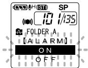 OLYMPUS DS2 - Fonction de lecture d'alarme (ALARM) - 3