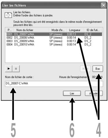 OLYMPUS DS2 - Sélectionnez [Lier] à partir du menu [Edition] ou appuyez sur le bouton - 4