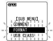 OLYMPUS DS2 - Formatage de l'enregistreur (FORMAT) - 2