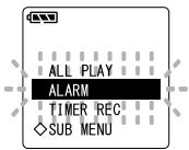 OLYMPUS DS2 - Fonction de lecture d'alarme (ALARM) - 2