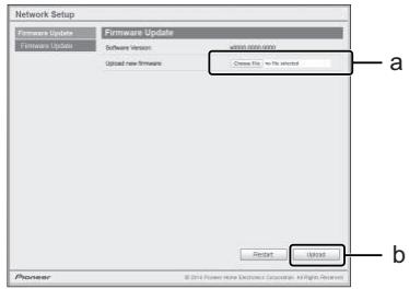 PIONEER N-PO1 K BLACK - Recherchez la dernière version du micrologiciel de l'appareil sur tout navigateur (a) et cliquez sur upload (télécharger) (b). - 1