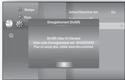 SAMSUNG HT-BD8200T - Divx(r) désactivation - 2