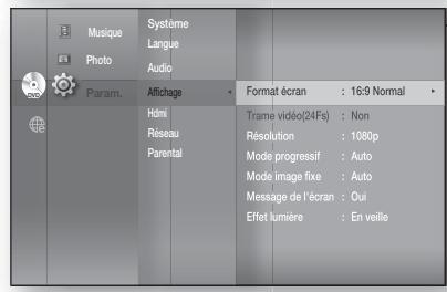 SAMSUNG HT-BD8200T - Configuration des options d'affichage - 3