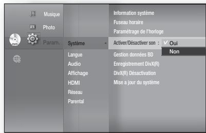 SAMSUNG HT-BD8200T - Réglage de la mélodie d'activation/de désactivation - 1