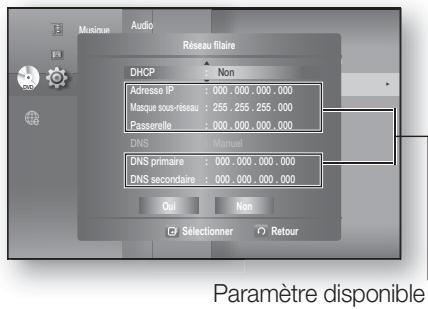 SAMSUNG HT-BD8200T - Configuration des options réseau - 1