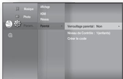 SAMSUNG HT-BD8200T - Configuration du controle parental - 6