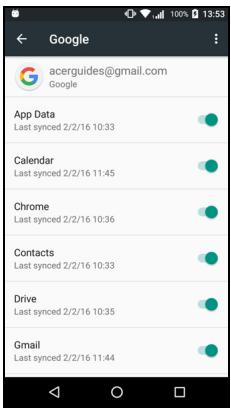 ACER LiQUiD ZEST4G BLEU - Synchronisation - 1