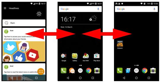 ACER LiQUiD ZEST4G BLEU - L'écran d'accueil étendu - 1