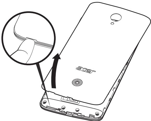 ACER LiQUiD ZEST4G BLEU - Insérer les cartes SIM et la carte microsd - 1
