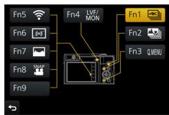 PANASONIC LUMIX DC-TZ90 - Press  to select the function button you want to assign a function to and press [MENU/SET] - 1