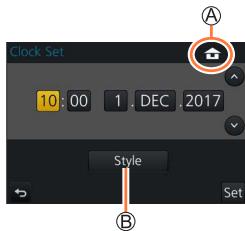 PANASONIC LUMIX DC-TZ90 - Press  to select the items (year, month, day, hour, minute), and press  to set - 1