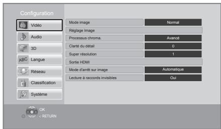 PANASONIC SC-BTT560 - Menu de réglage - 1