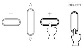 YAMAHA DPX-1 - Appuyez sur la touche SELECT ou + pour ouvrir le sous-menu. - 2