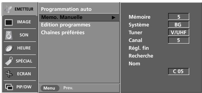 LG-GOLDSTAR 37LP1R - Programmation manuelle - 2