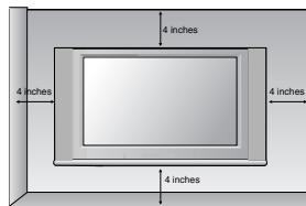 LG-GOLDSTAR 37LP1R - Montage au mur : installation horizontale - 2