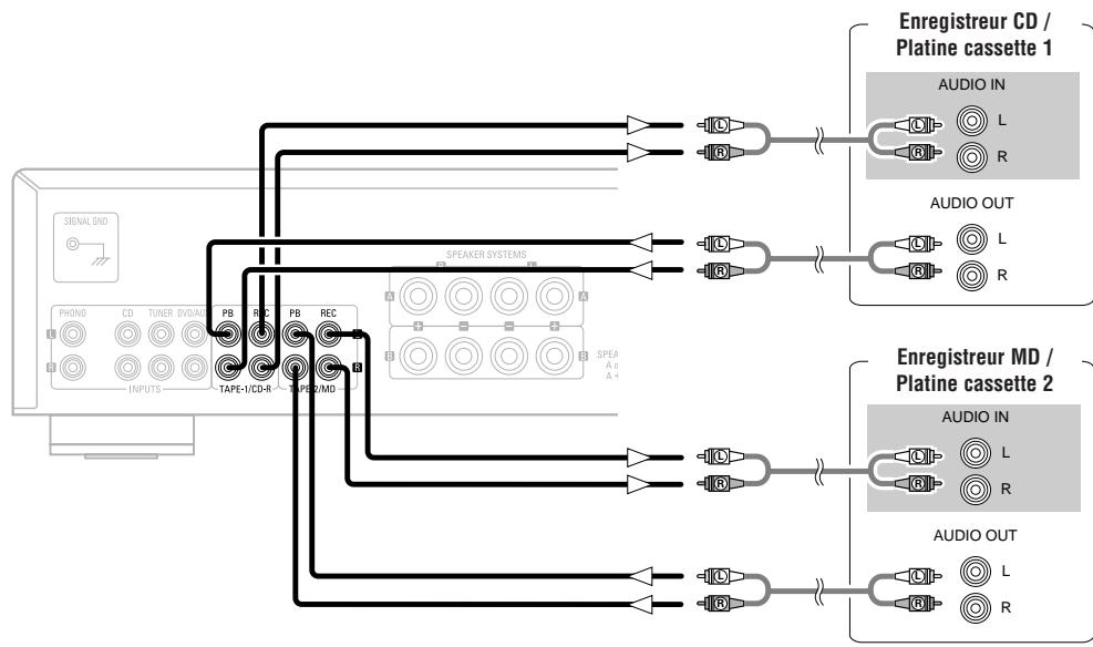 DENON PMA-510AE - Branchement des enregistrleurs - 1