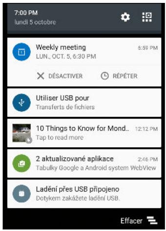 HTC ONE AS GOLD - Panneau notifications - 3