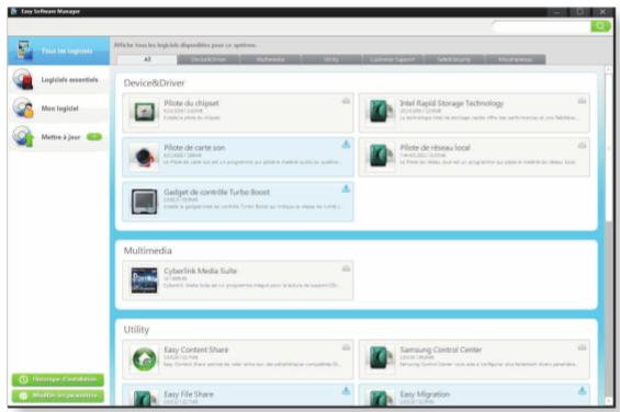 SAMSUNG fP-fC110-AOGFR - Utilisation de easy software manager - 1