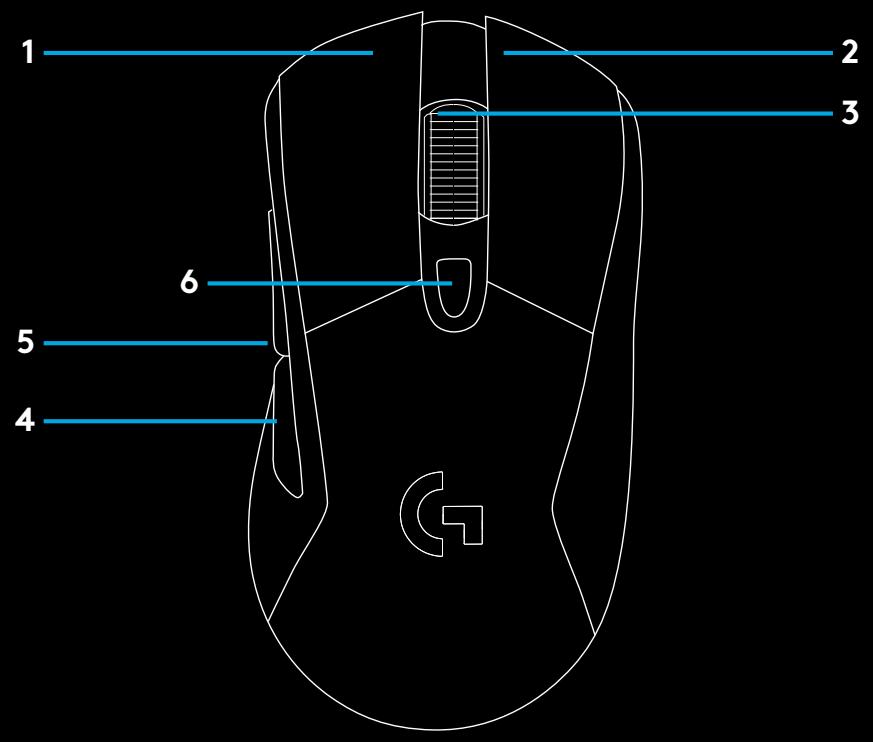 LOGITECH G703 LIGHTSPEED - Fonctions de la SOURIS - 1