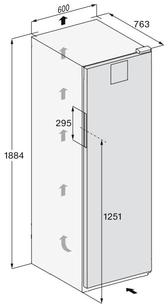MIELE KWT4584 - Dimensions d'installation/vue de dessus - 1