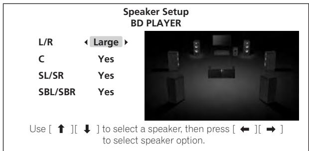 PIONEER BDP-51FD - Sélectionnez l'enceinte et changez son réglage. - 2