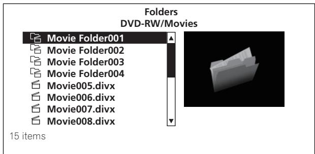 PIONEER BDP-51FD - Sélectionnez le dossier contenant le fichier que vous pouvez lire. - 1