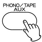 TEAC LP-R500A - Appuyez le nombre de fois nécessaire sur la touche phono/tape/aux pour sélectionner la source à enregistrer. - 1