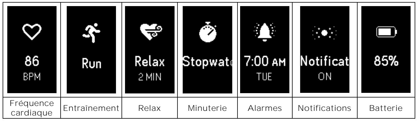 FITBIT CHARGE 2 PL S+BRACELET - Utilisation de l'horloge et des menus - 2
