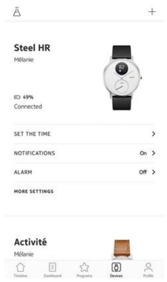 NOKIA STEEL HR 40MM NOIR - Personnaliser les écrans - 1