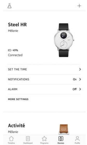 NOKIA STEEL HR 40MM NOIR - Le fait de dissocier votre nokia steel HR ne supprime pas vos données de l'application nokia health mate®. - 1