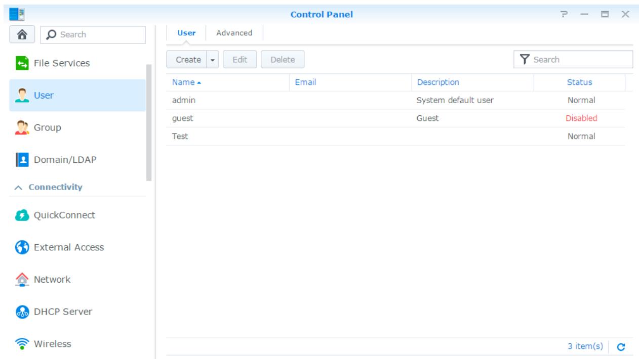 SYNOLOGY DS916+ - Gestion des utilisateurs et des groupes - 1