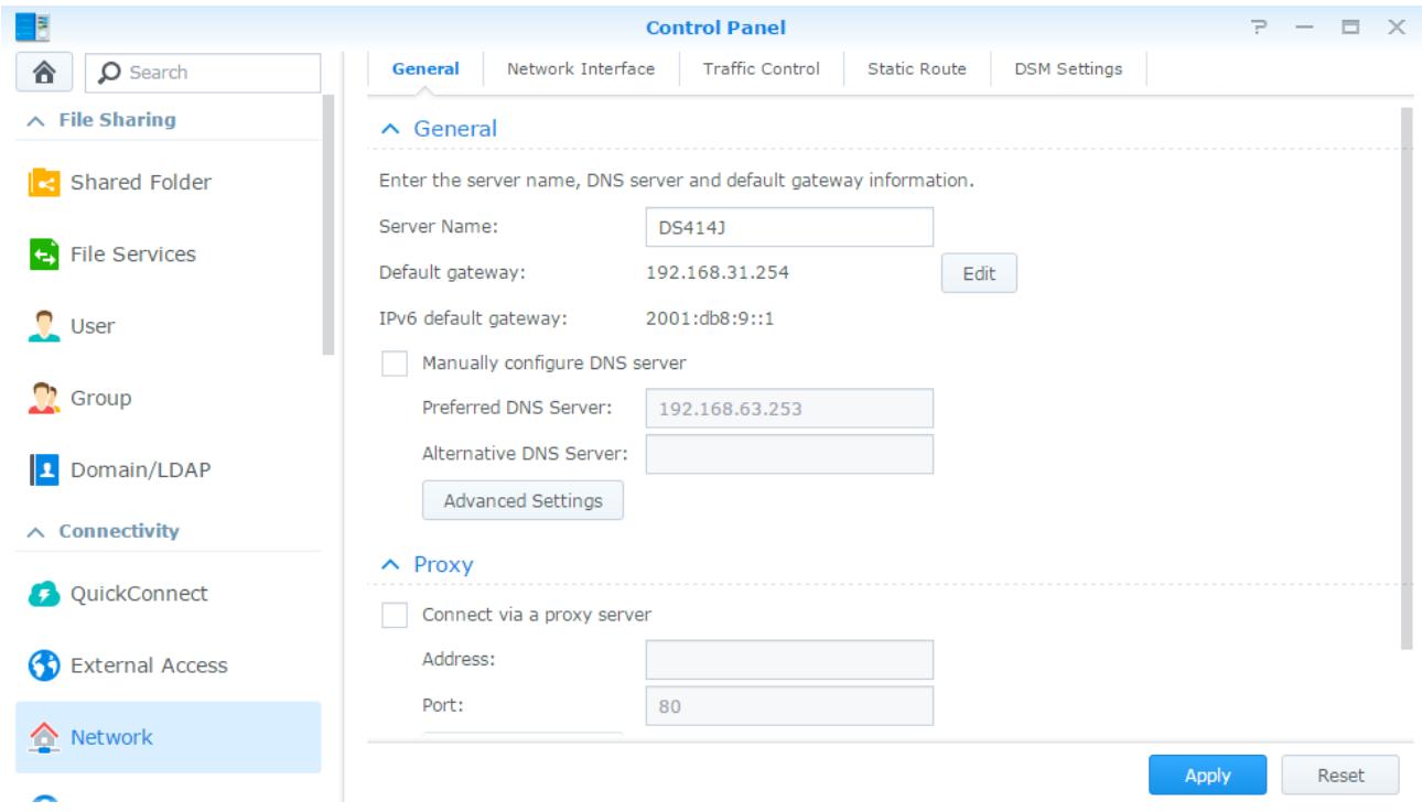 SYNOLOGY DS916+ - Modification des paramètres réseau - 1
