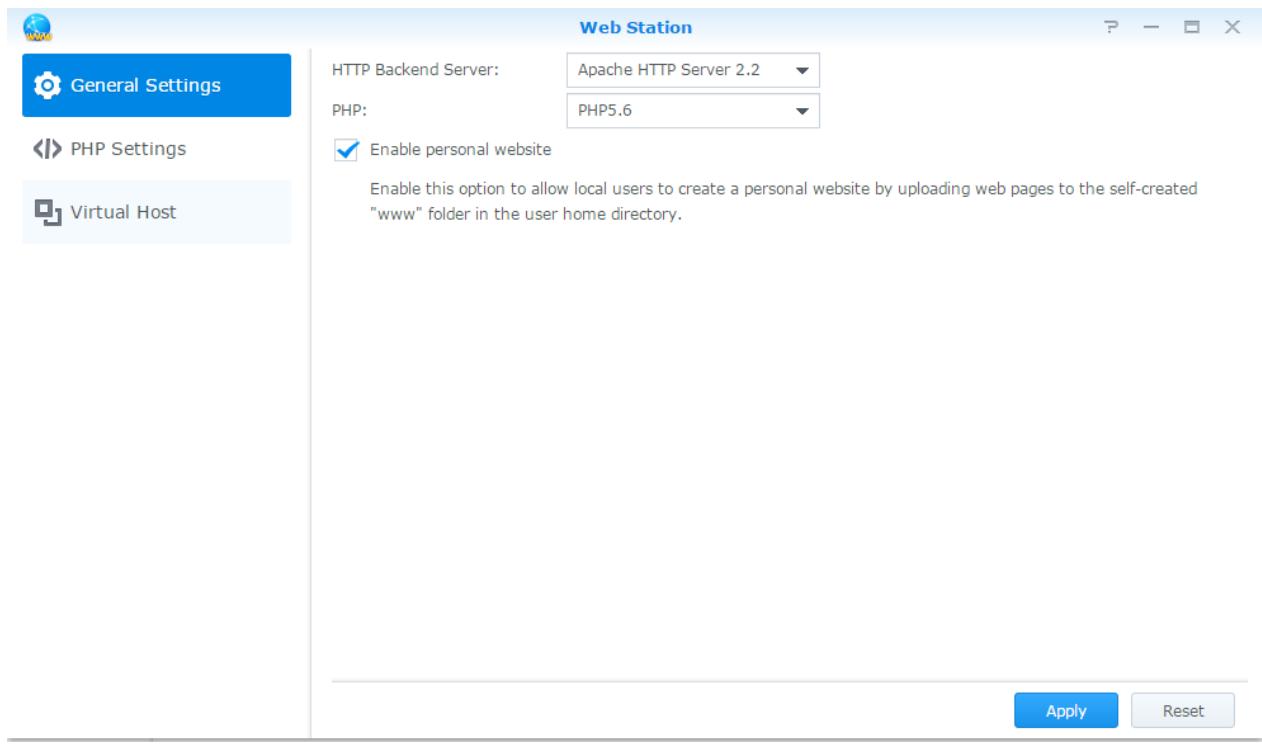 SYNOLOGY DS916+ - Utilisation de web station pour héberger des sites web - 1