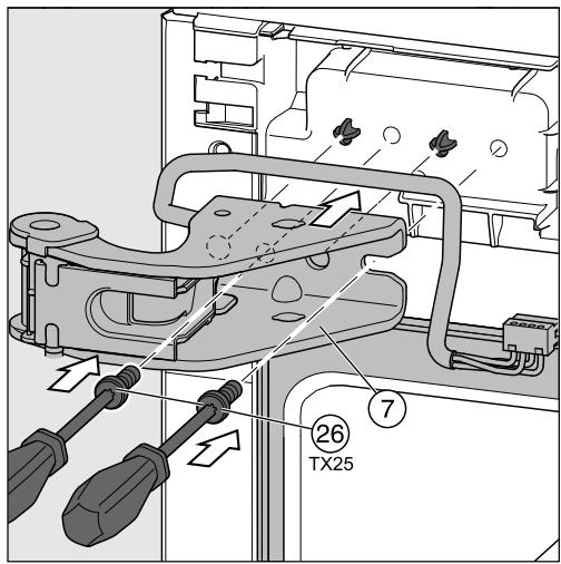 MIELE HFN 29683 DNR - Mise en place de la charnière de porte supérieure - 7