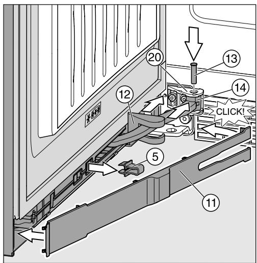 MIELE HFN 29683 DNR - Fixer l'amortisseur de porte inférieur - 1