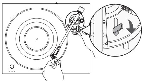 AUDIO TECHNICA AT-LPW30TK - Réglage de l'équilibre du bras de lecture - 4