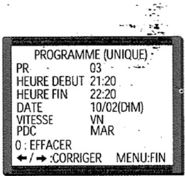 PROLINE SVN 9850 S ARGENT - Liste des programmations - modification ou effacement de programmes - 4