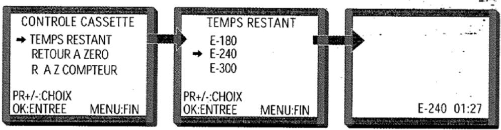 PROLINE SVN 9850 S ARGENT - Temps de bande restante et durée d'enregistrement de la cassette - 1