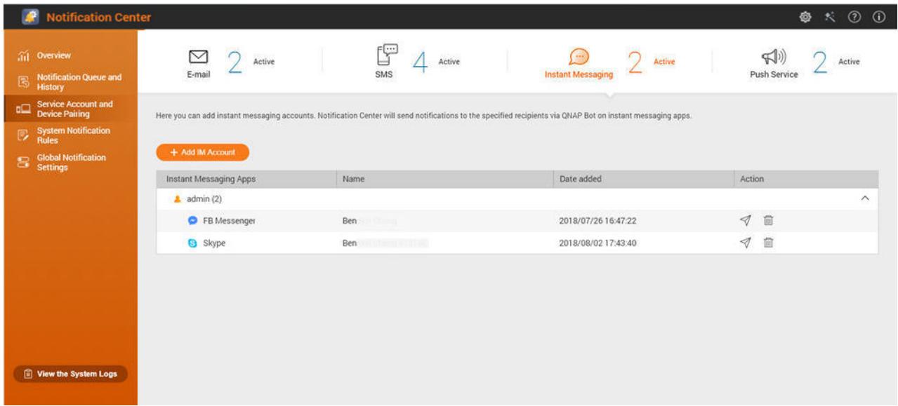 QNAP NATS-230 - Notifications par messagerie instantanée - 1