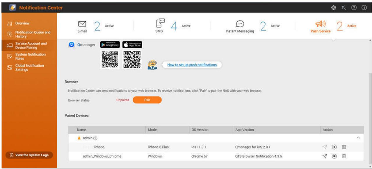 QNAP NATS-230 - Notifications push - 1