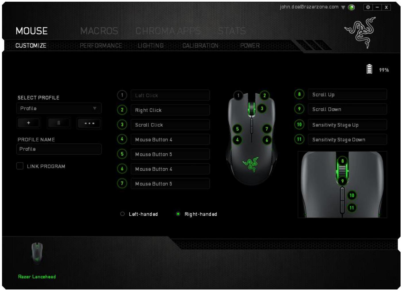 RAZER LANCEHEAD - CUSTOMIZE TAB - 1