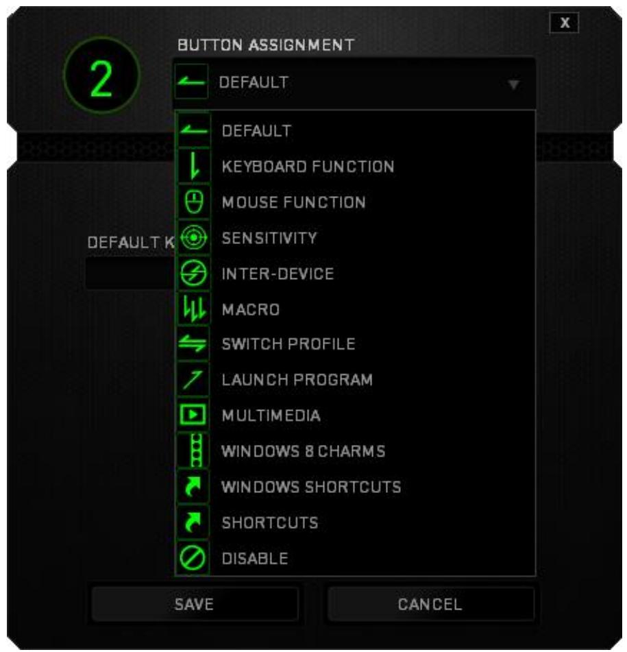 RAZER LANCEHEAD - BUTTON ASSIGNMENT MENU - 1